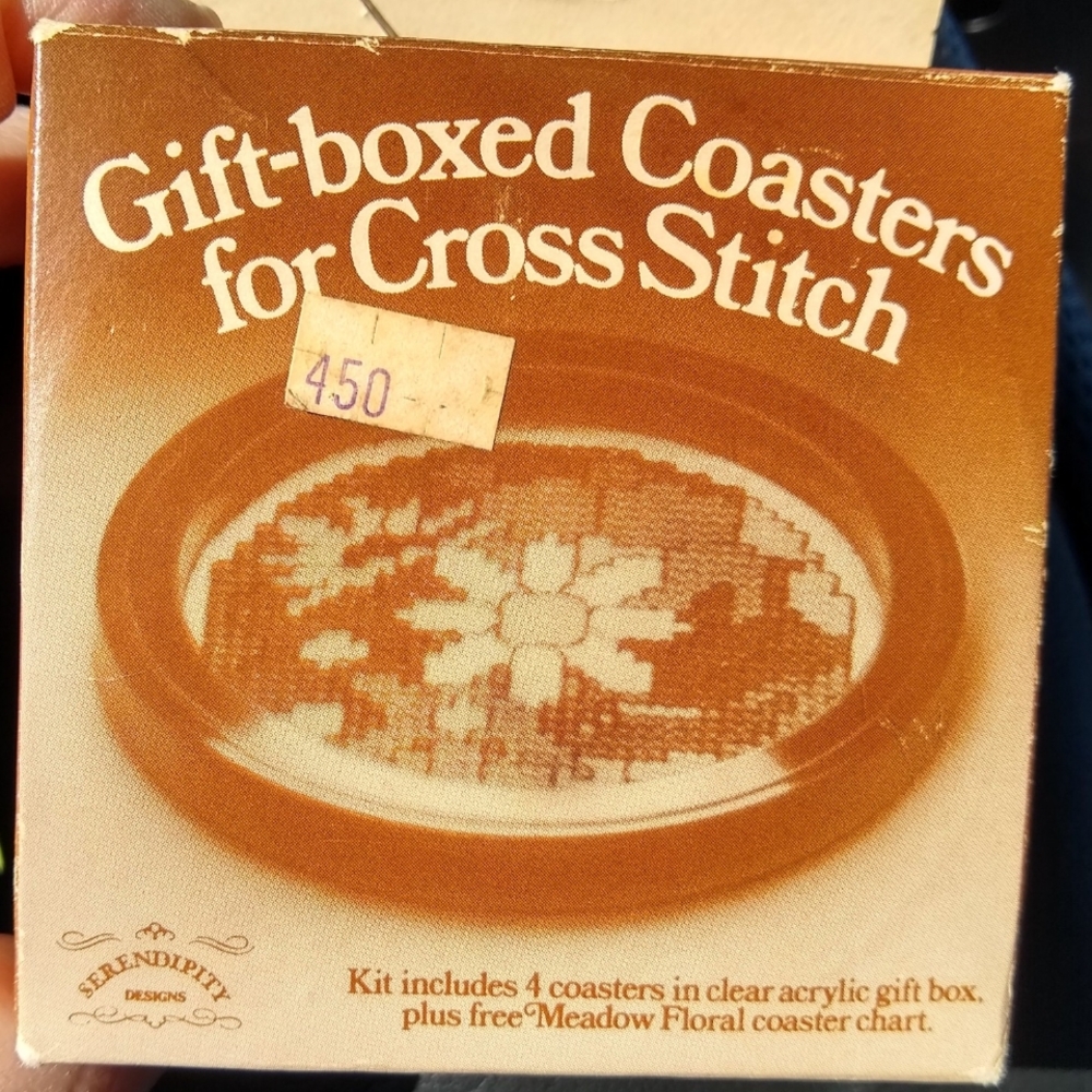 Serendipity Designs Coasters for Cross Stitch Meadow Floral 4 Pieces